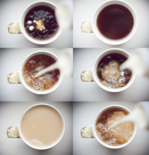 Чай с каплями молока